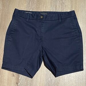 Talbots Womens Size 2P Relaxed‎ Chino Shorts 6" Navy Blue Classic Casual EUC